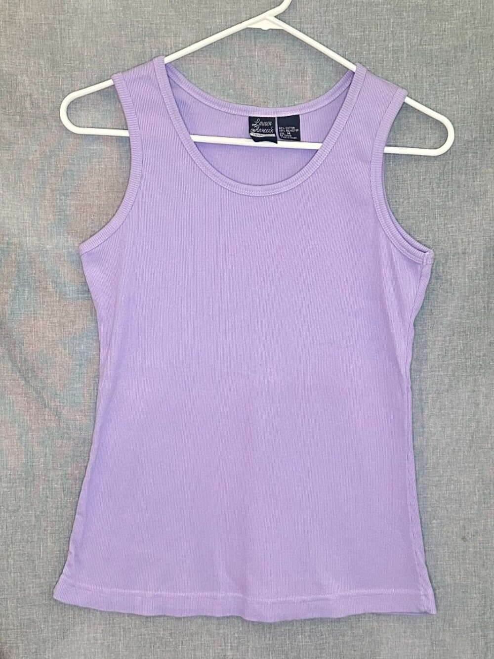 Thick quality Material Ribbed Tank Top Lauren Hancock collection Purple Medium